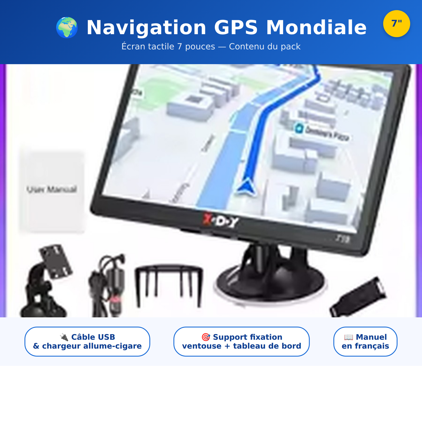 GPS Portable Camping-Car 5" - Compact & Navigation Europe 2026